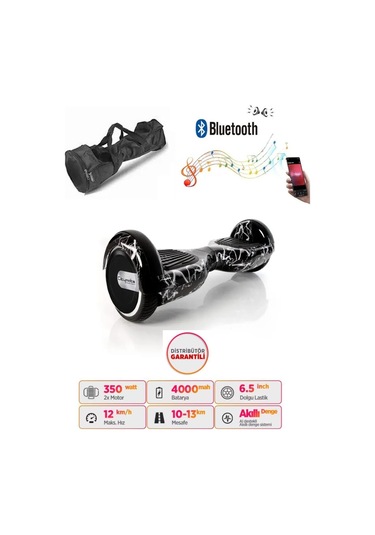 Elektrikli Kaykay Scooter Akıllı Denge Hoverboard + Hoverkart + Çanta Full Ledli Extrem Paket D02