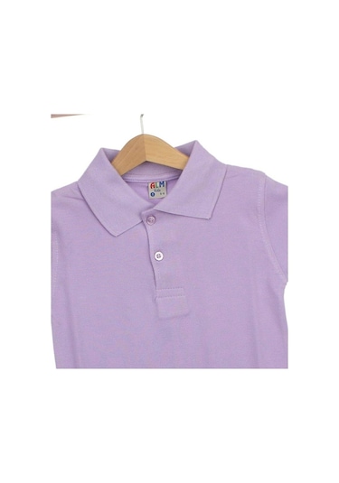 Lila Unisex Çocuk Polo Yaka T-Shirt Lila