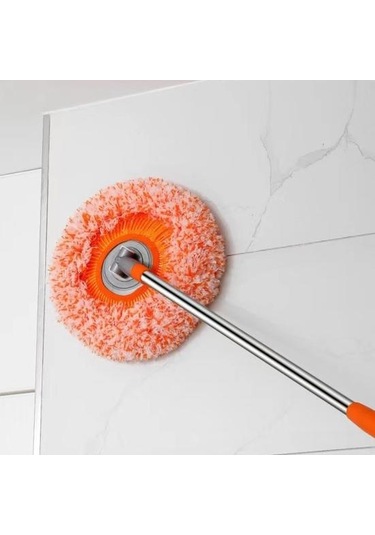 Geri Çekilebilir Uzatılmış Saplı Temizlik Mopu Çok Açılı Döner Başlıklı Kuru Islak Kullanımlı Temizlik Paspası 3'lü