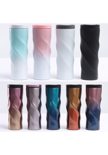 Novahub Paslanmaz Çelik Dişli Kupası - Uzaylı Tasarım Dönme Kupası Çok Renkli