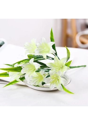 Qingmipy 7 Başlı Plastik Lale Buketi - Su Bitkisi Takma Çiçek - Mor