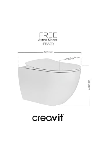 Fe320 Free Asma Kanallı Klozet, Yavaş Kapak
