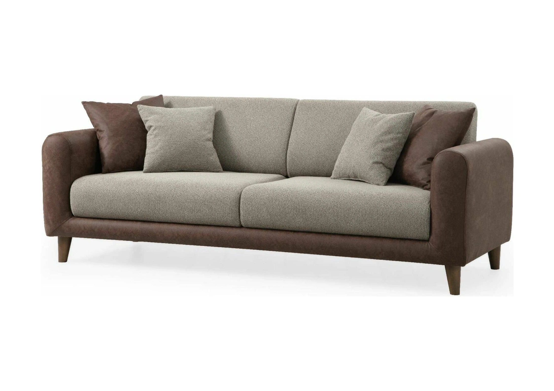 Sare 3lü Koltuk Kahve Açık Kahverengi