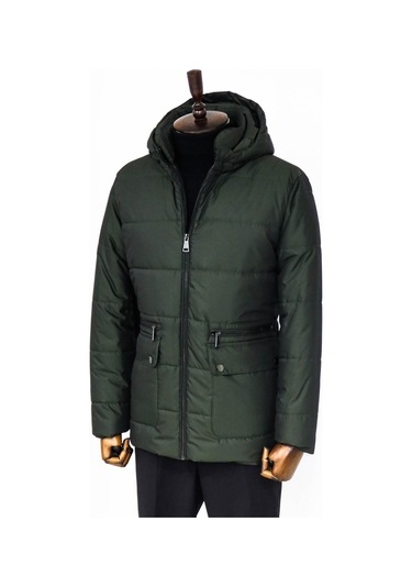 Wessi Slim Fit Kapüşonlu Yeşil Erkek Şişme Mont Yeşil