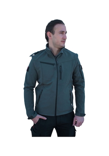 Uniprom Taktikal Softshell Mont Kollar Ve Kapşon Çıkabilir Erkek-Haki