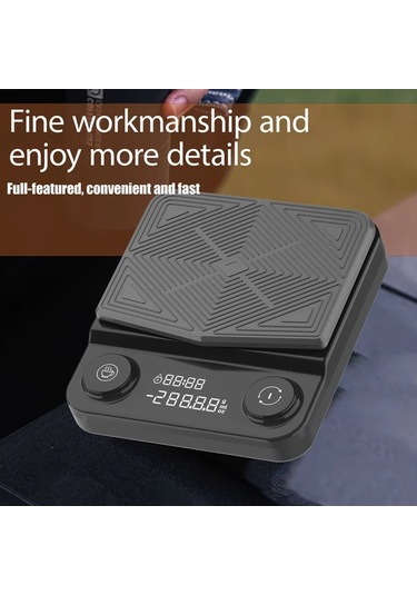 Oldfriend Caıjıa Hassas Mutfak Terazisi 0.1g Mini Digital Kahve Terazisi Zamanlayıcılı Siyah 6.61lb Siyah 6.61lb/0.1g