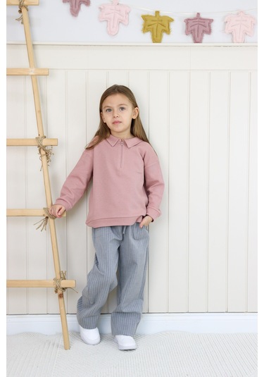 Miababy Gri Çizgili Pantolon 6119