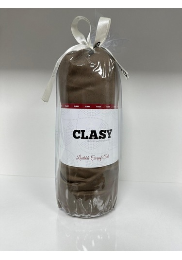 Clasy Ranforce Lastikli Çarşaf Seti Tek Kişilik Düz Kahverengi Çok Renkli