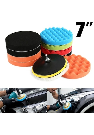 Besthome1 12 Parça Otomobil Cila Seti - 3-7 İnç Sponge Diskler 5 İnç M14, Otomatik Yapışkanlı Sprey Diskler