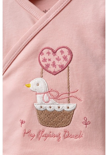 Bebitof Sevimli Sepetteki Ördek Desenli 10 Parça Kutulu Yenidoğan Hastane Çıkışı Zıbın Seti Pembe