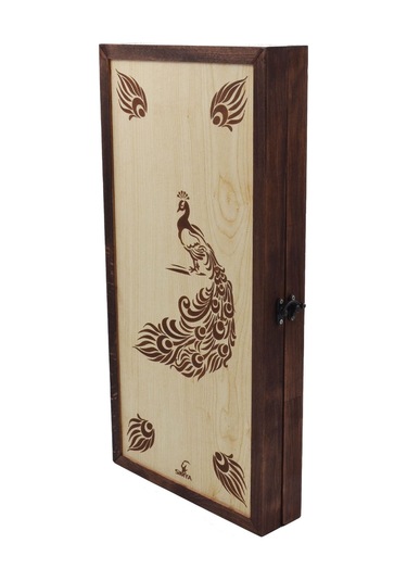 Simya Figür Tavla Tavus Kuşu (Akça Kaplama)