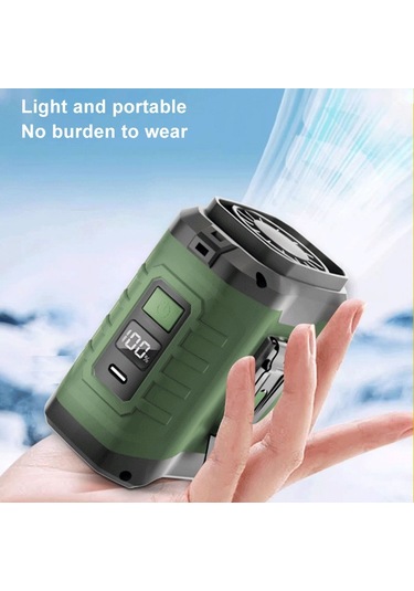 10000mah Taşınabilir Asılı Bel Dış Mekan Usb Fan Yüksek Rüzgar Enerjisi Mini Fan Turuncu Kırmızı