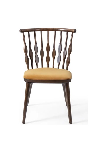 Natura Retro Ahşap Sandalye Ceviz - Sarı