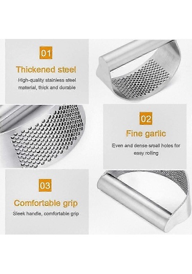 Mutfak İçin Paslanmaz Çelik Profesyonel Manuel Sarımsak Pres Kırıcı Siyah