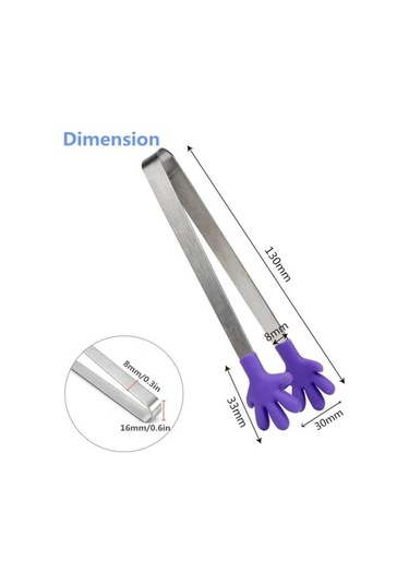 Tongxida Silikon Paslanmaz Çelik Piş. Mutfak Buz Maşası, Mavi Mavi