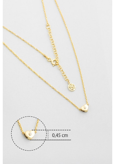 Little Love 18 Ayar Sarı Altın Kaplama 42 Cm Gümüş Kolye Sarı