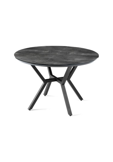 Roza Yuvarlak Highgloss Açılır Mutfak Yemek Masası 120cm Gri