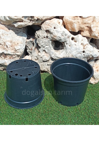 10 Adet 4,7 Lt Siyah Yuvarlak Üretim Saksı Fide Saksı Çiçek Saksı