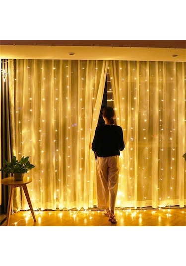 Perde Led 10 Sarkıtlı Usb Li 2 Metre Kumandalı 8 Modlu 2 Mt X 2
