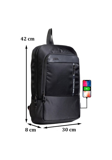 Dada 08 Laptop Tablet Sırt Çantası 15.6 İnç Sırt Ve Taban Destekli Siyah