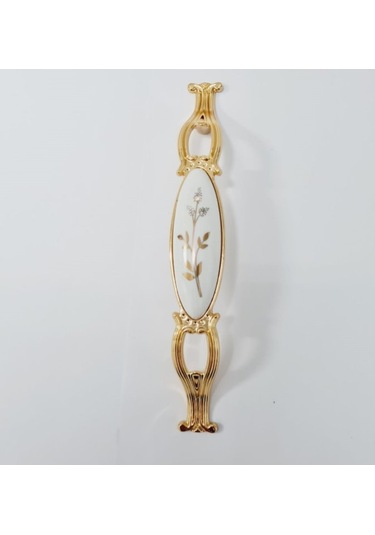 Zümre 128 Mm Metal Gold Kasa Beyaz Yaprak Desenli / 5 Adet Altın