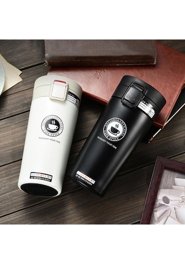 Kahverengi Premium Seyahat Kahve Kupa Paslanmaz Çelik Termos Bardak Bardak Termos Termos Bardak Su Şişesi