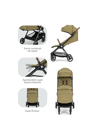 Kanz Instreet Autofold Travel Sistem Bebek Arabasıyeşil Antrasit - Siyah