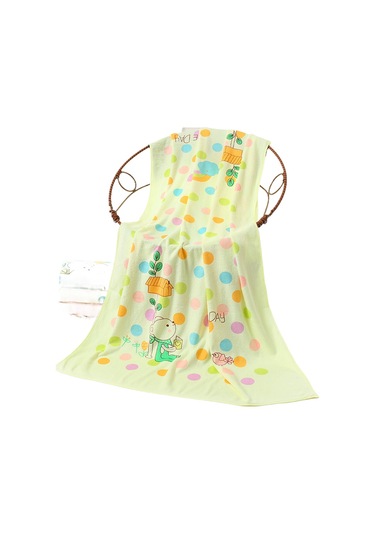 Mikrofiber Karikatür Baskılı Banyo Havlusu Emici Çocuk Büyük Havlu Banyo Örtüsü Çabuk Kuruyan Plaj Havlusu Açık Sarı Standart