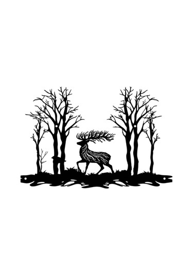 Suntek Geyik Asılı Tabela Sergileme Sanat Eseri Çiftlik Evi Orta