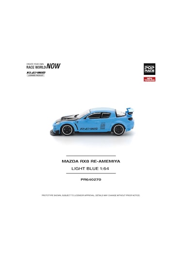 Pop Race Mazda Rx8 Re-amemiya Light Blue 1:64 Diecast Model Araba Pr640270 Mavi