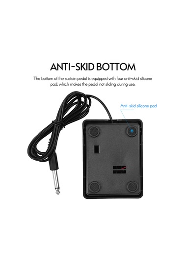 Xindoker Müzik Aleti Sürekli Pedalı - 6.35mm Bağlantı, Sessiz Tasarım, Anti Kayma Dizaynı, Abs Malzeme - Elektronik Davul, Piyano Ve Klavyeler İçin
