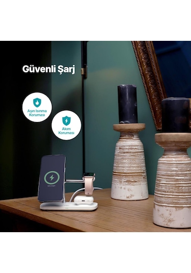 Ttec Aircharger Trio Pro Qi2/magsafe Özellikli 15w İphone Uyumlu/android Özellikli 3 Ü 1 Arada İphone Uyumlu + App