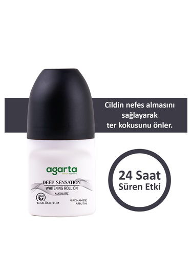 Agarta Deep Sensation Ter Kokusu Önleyici 24 Saat Etkili Beyazlatıcı Erkek Roll-On Deodorant 50 ML﻿﻿