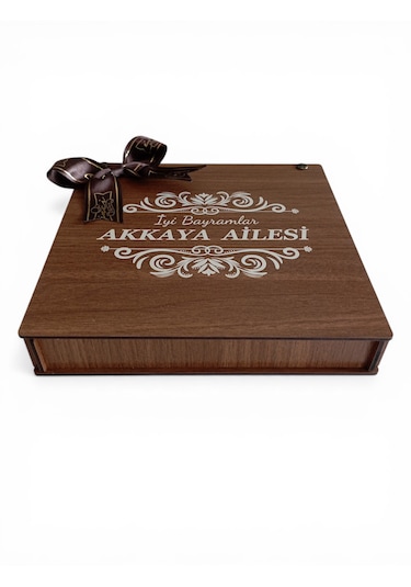 Kişiye Ve Kuruma Özel Ahşap Kutulu Bayram Çikolatası