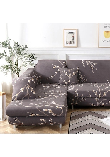 Sones Kumaş Yüksek Elastik Her Şey Dahil Tembel Kanepe Kılıfı, Boyut: 4 Kişilik Blackstone