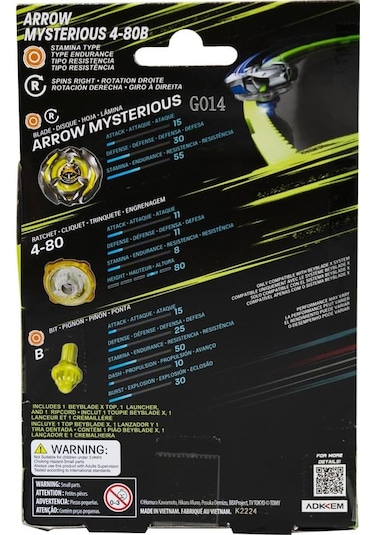 Takara Tomy Beyblade X Arrow Mysterious 4-80b Stamina Tipi Başlangıç Seti + Fırlatıcı