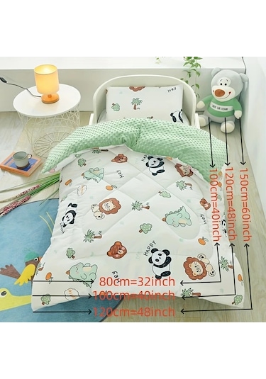 Elmpaly Bebek ve Çocuklar İçin Yeşil Tüm Mevsimler Yatak Örtüsü 150x120 CM