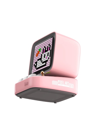 Divoom Ditoo Pro Pembe Piksel LED Ekranlı Uygulama Kontrollü Akıllı Bluetooth Hoparlör