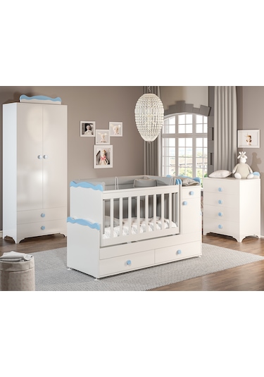 Patiko Sahra 970 2 Kapılı Bebek Odası Takımı Mavi