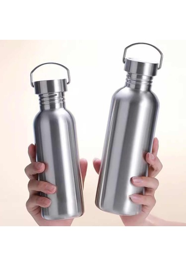 Paslanmaz Çelik Su Şişesi Tek Duvar Metal Su Şişesi Büyük Kamp Su Şişesi Tutamaklı Geniş Ağız Sızıntı Profili Hafif Spor K Yarışıklı Kupa 51 Oz Çelik