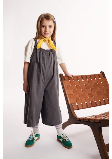 DeFacto Kız Çocuk Askılı Poplin Tulum E2277A825SMAR82 Antrasit DeFacto Kız Çocuk Askılı Poplin Tulum E2277A825SMAR82 Antrasit