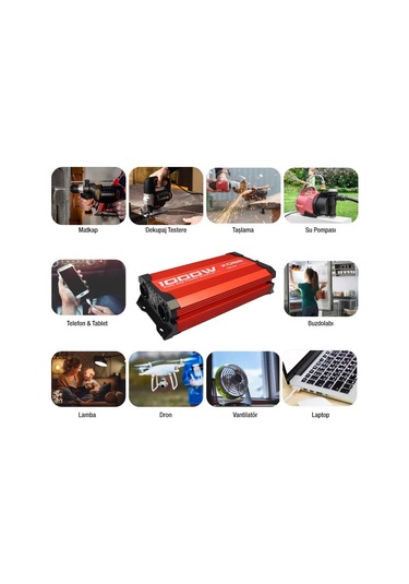 Kobb Kbn1000 12v/220v 1000watt Tam Sinüs Dönüştürücü İnvertör Fr Kbn1000