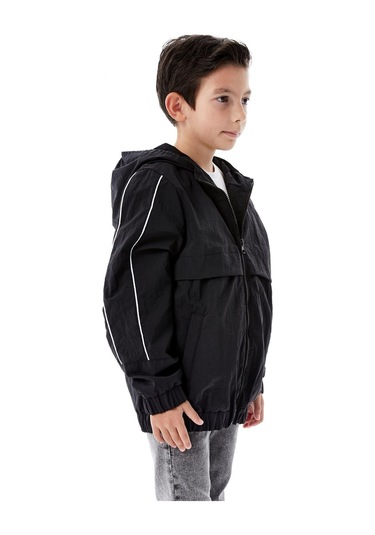 Benitto Kids Erkek Çocuk Kapüşonlu Yağmurluk 51362 Siyah