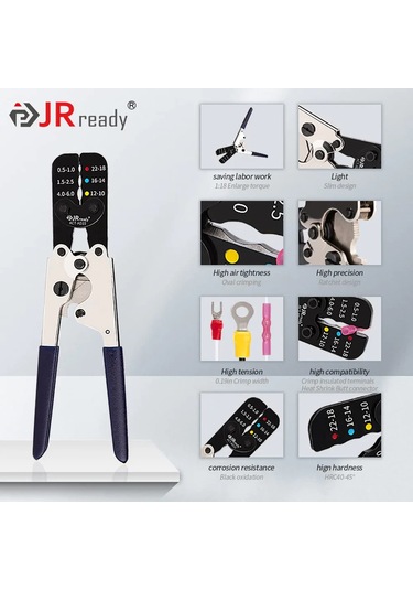 Jrready Act-ad10 Yalıtımlı Cırcırlı Terminal Sıkma Pensesi