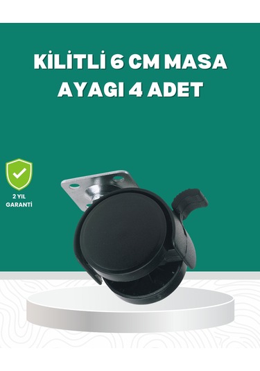 Zemin Korumalı Kilitli Ayak Tekerlek Seti 6 Cm