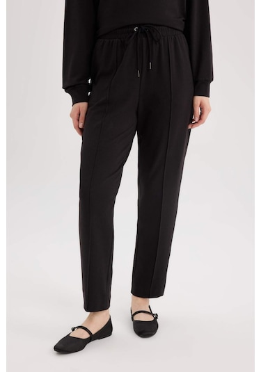 Defacto Harem Basic Düz Sweatshirt Kumaşı Pantolon D9363ax25spbk81 Siyah