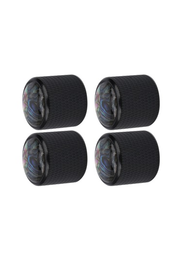Hfambition 4 Adet Elektro Bas Ve Gitar Ton/volüm Kontrol Knobu - Metal + Gerçek Kabuk Takımı Siyah Renkli Dayanıklı Aksesuar
