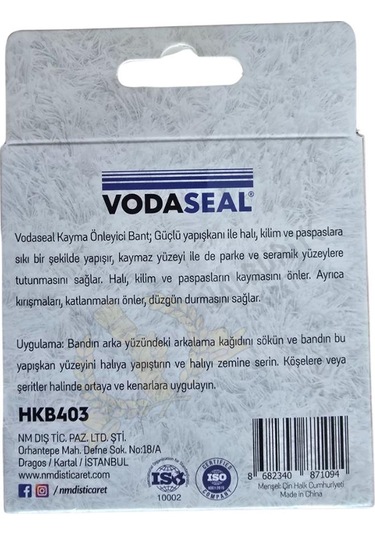 Vodaseal Halı Kilim Paspas Kayma Önleyici Bant - 40 Mm X 3 Mt.