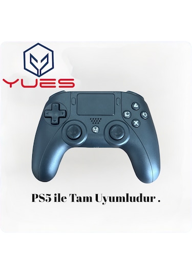 Yues Ps5 Uyumlu Dualsense Kablosuz Oyun Kolu Titreşimli, Şarjlı, Type-c Siyah 2 Yıl Garanti 1 Adet