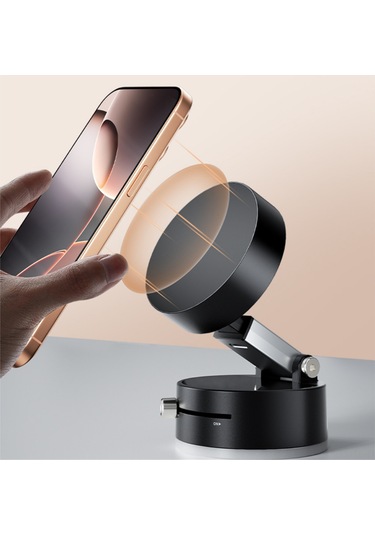 Hombey Çift Fonksiyonlu Manyetik Ve Vakum Emici Telefon Tutucu - Araç/masaüstü Kullanıma Uygun, Katlanabilir Ve Genişletilebilir - Sakura Pembe